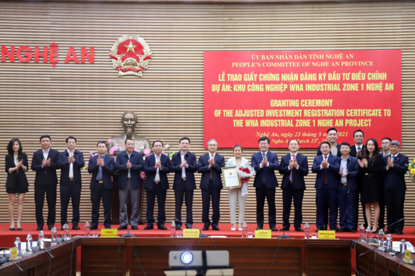 Revised Investment Registration Certificate Granted to  WHA Industrial Zone 1 in Nghe An, Vietnam