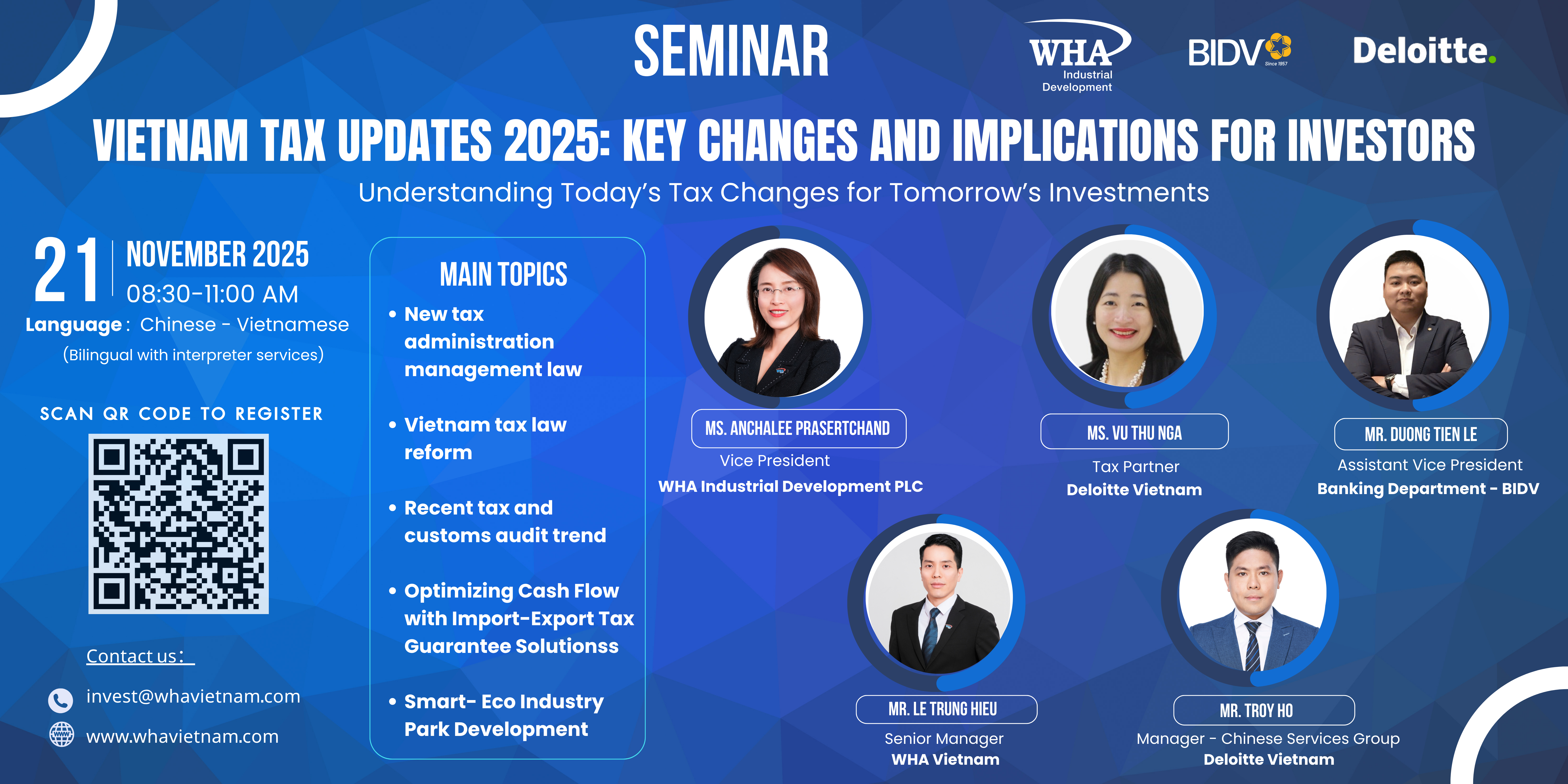 WHA Vietnam, Deloitte, and BIDV to Host Strategic Seminar on Vietnam Tax & Investment Strategy 2025