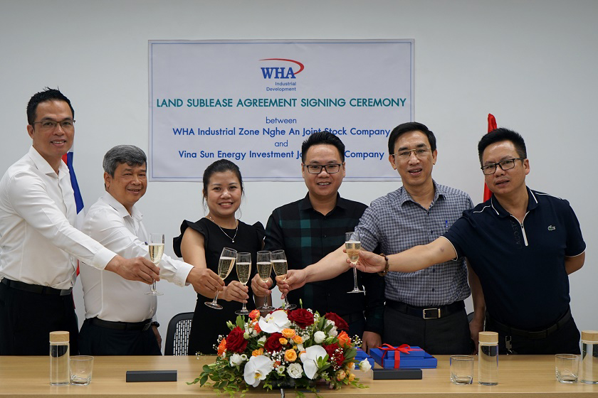 Vina Sun Energy ký hợp đồng thuê đất tại Khu công nghiệp WHA Industrial Zone 1 – Nghệ An