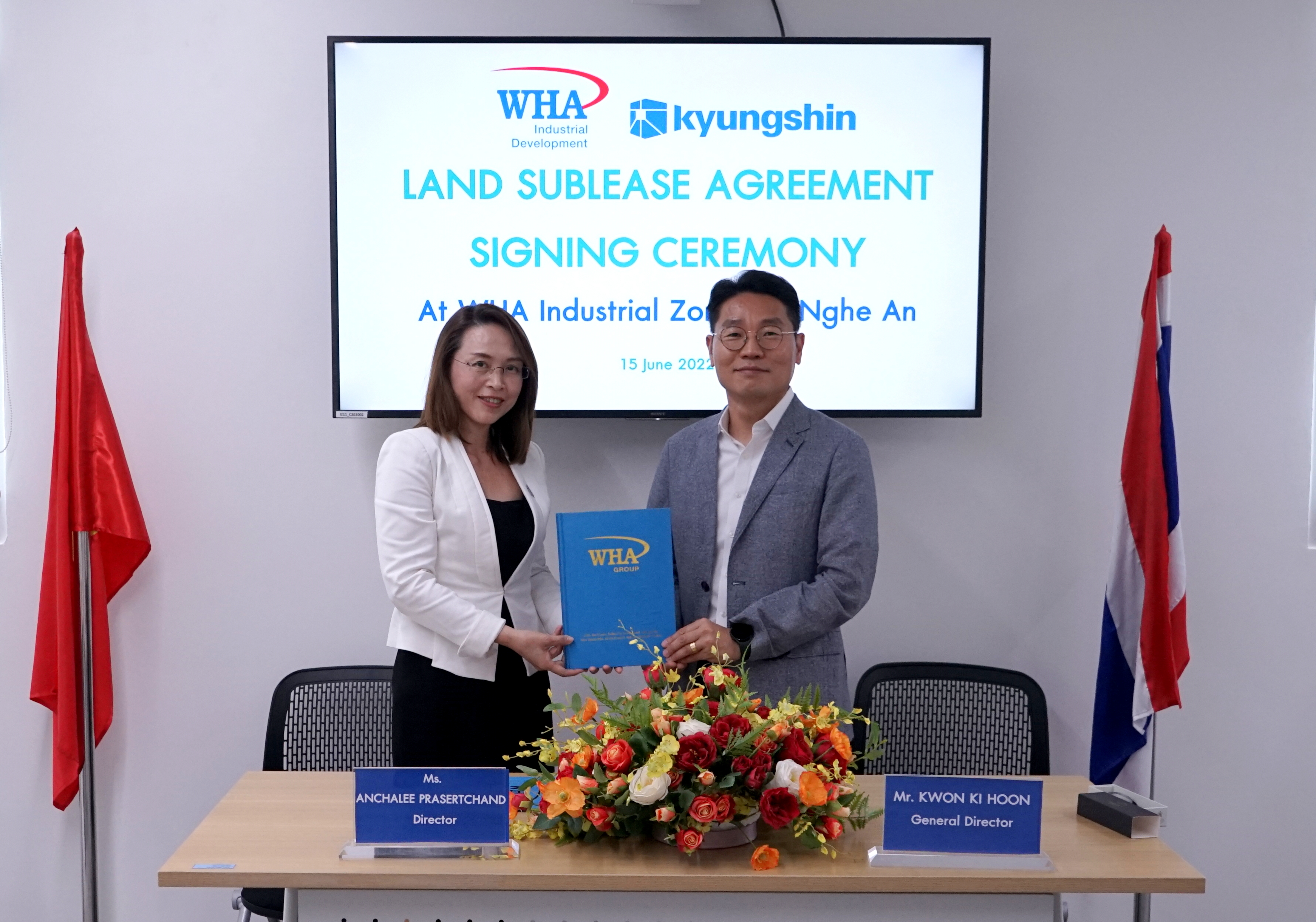 Kyungshin Nghe An Co., Ltd Signs Land Sublease Agreement for Its New Factory at WHA Industrial Zone 1 - Nghe An