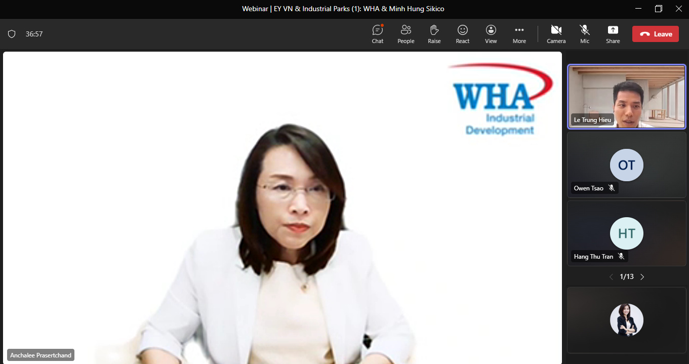 WHA Vietnam Joins Webinar with EY: Vietnam Industrial Park Introduction