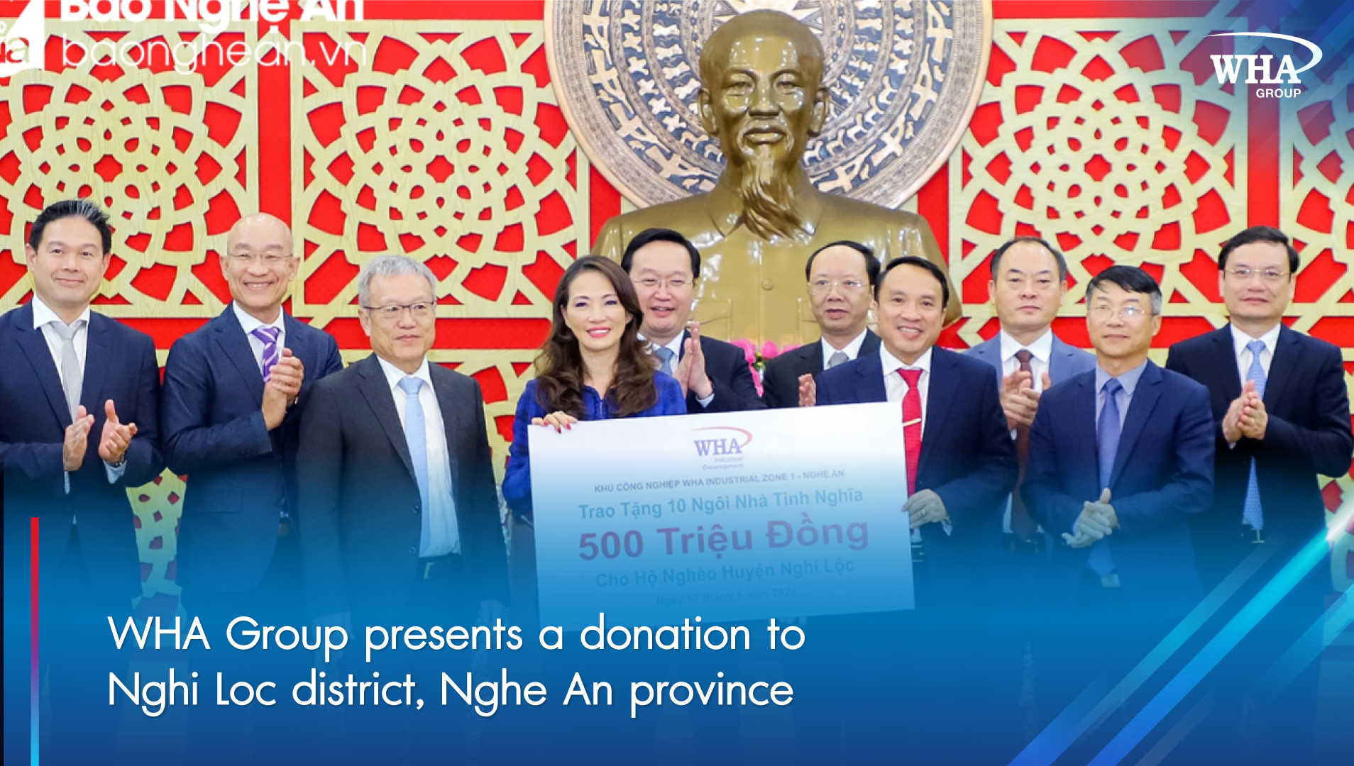 WHA Group presents a donation to Nghi Loc district, Nghe An province