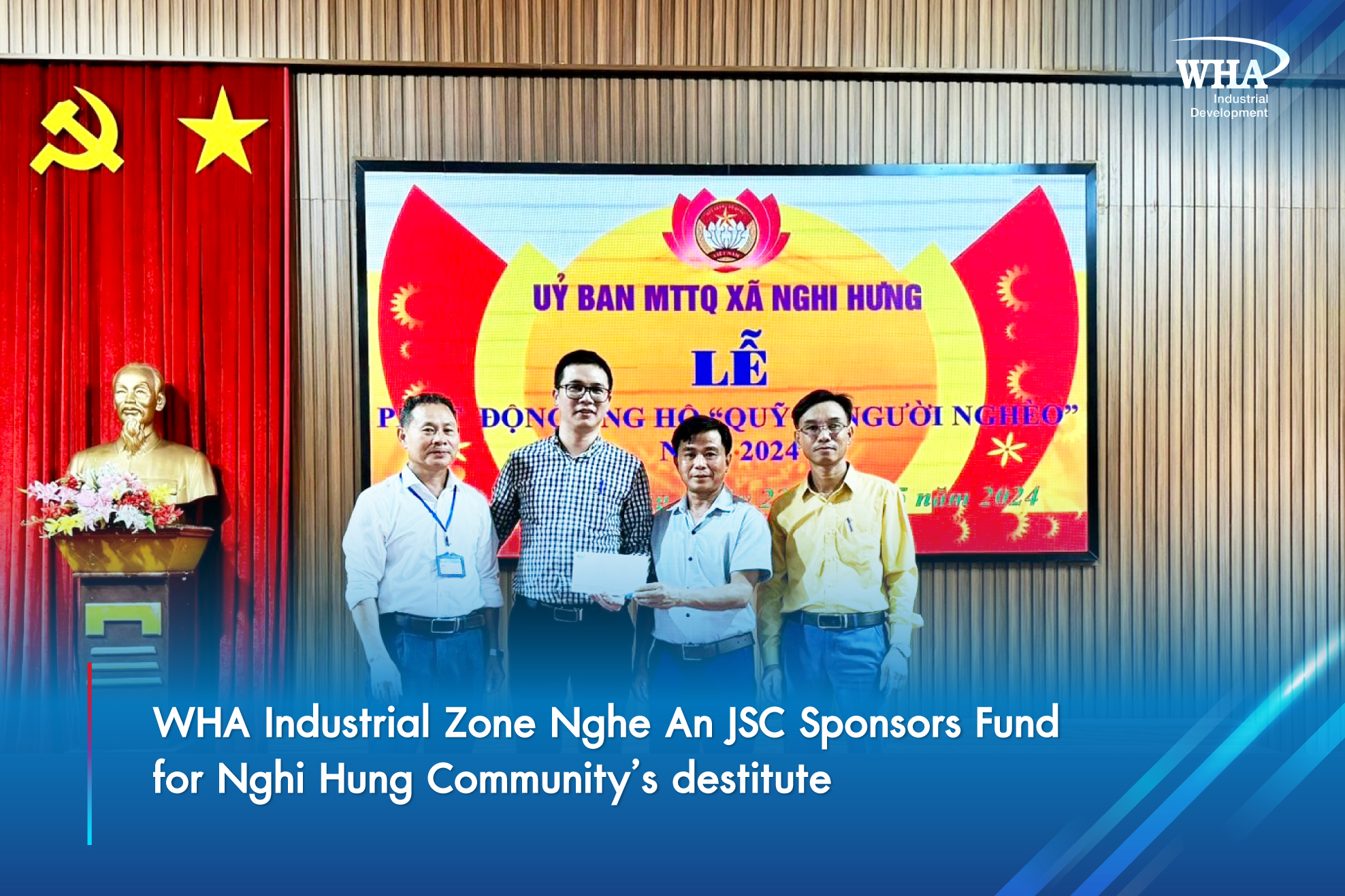 WHA Industrial Zone Nghe An JSC Sponsors Fund  for Nghi Hung Community’s destitute