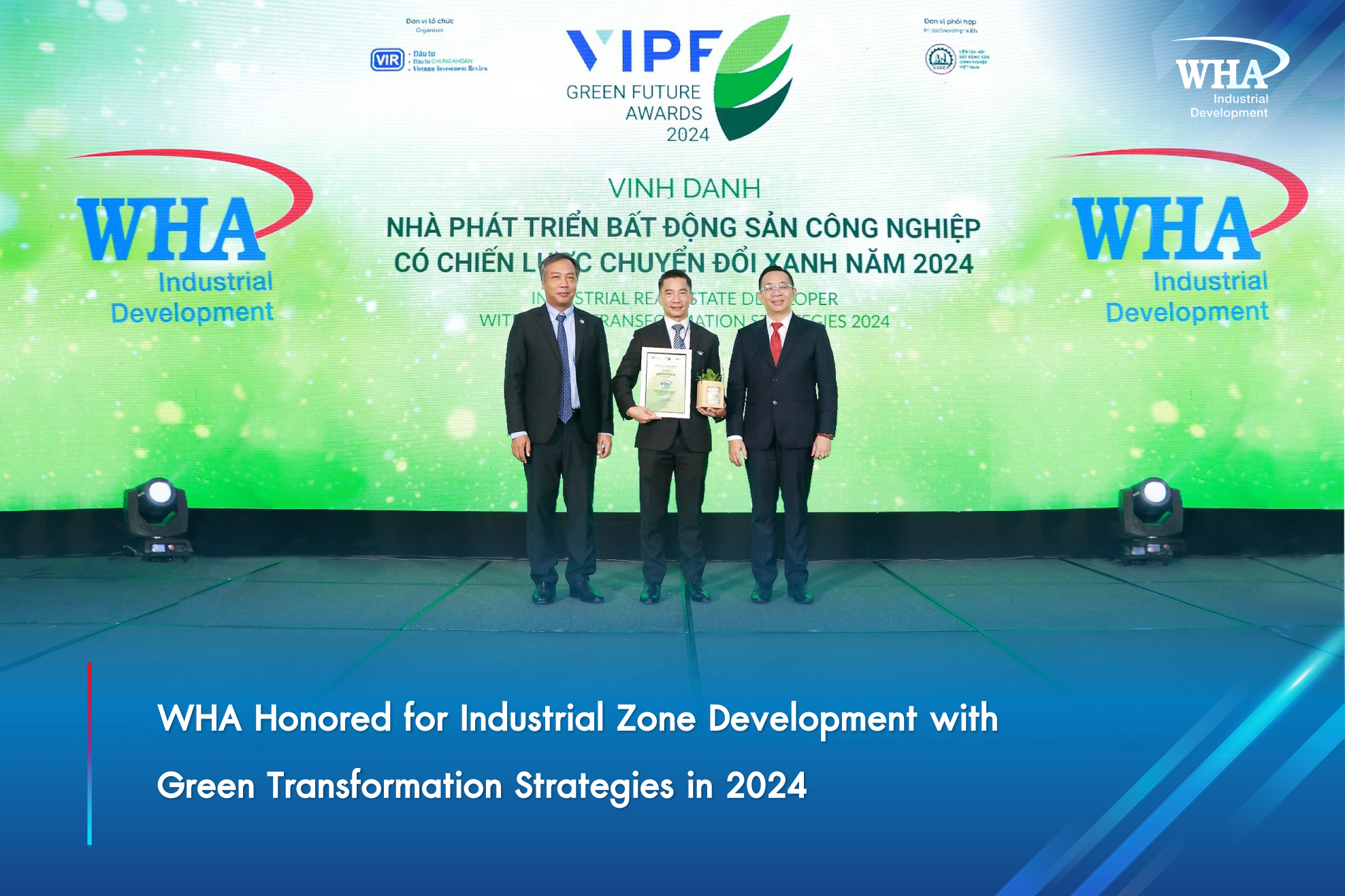 WHA Honored for Industrial Zone Development with Green Transformation Strategies in 2024