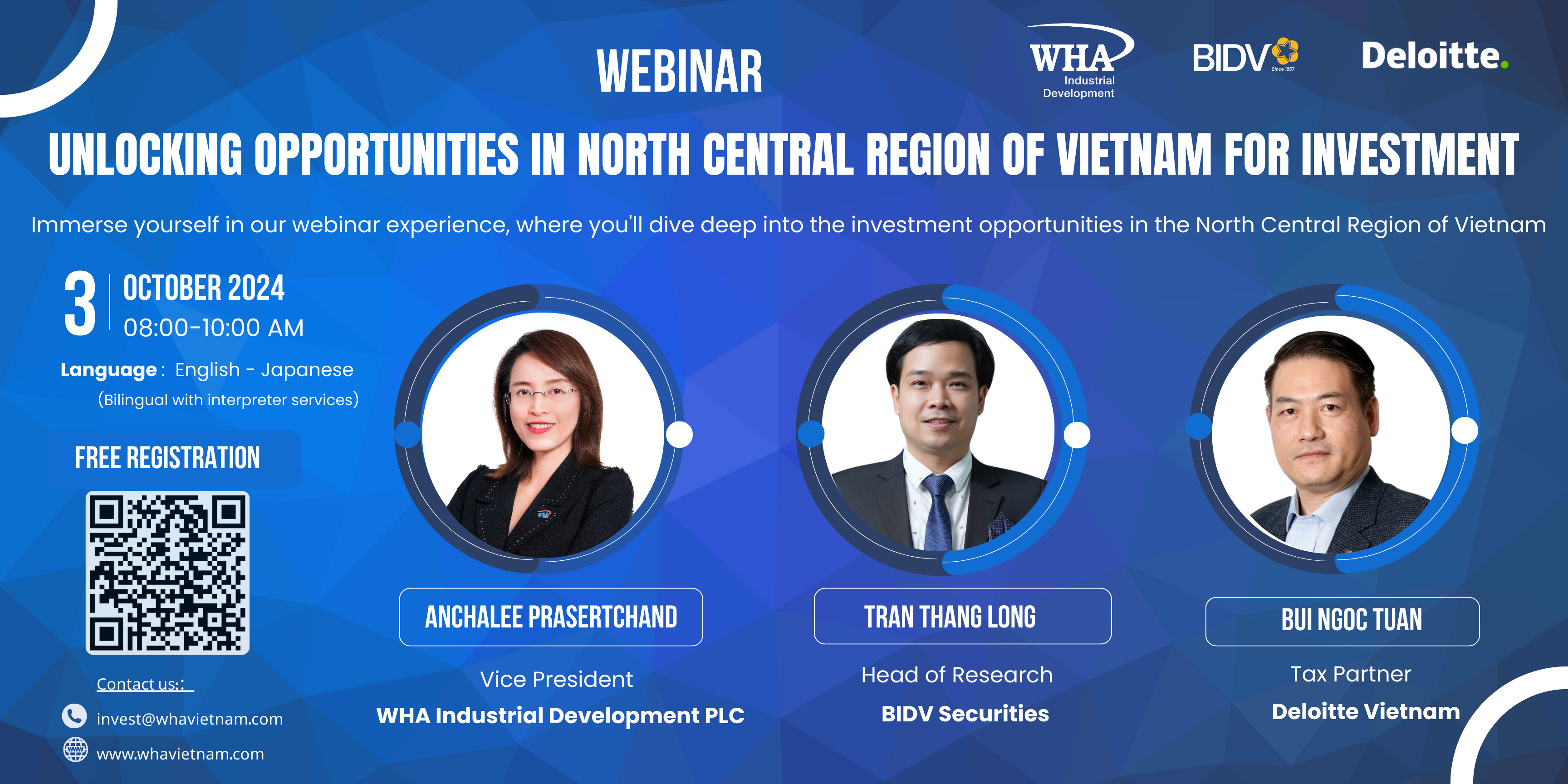 Unlocking Investment Opportunities in Vietnam’s North Central Region: Webinar Hosted by WHA Vietnam, BIDV Vietnam, and Deloitte Vietnam