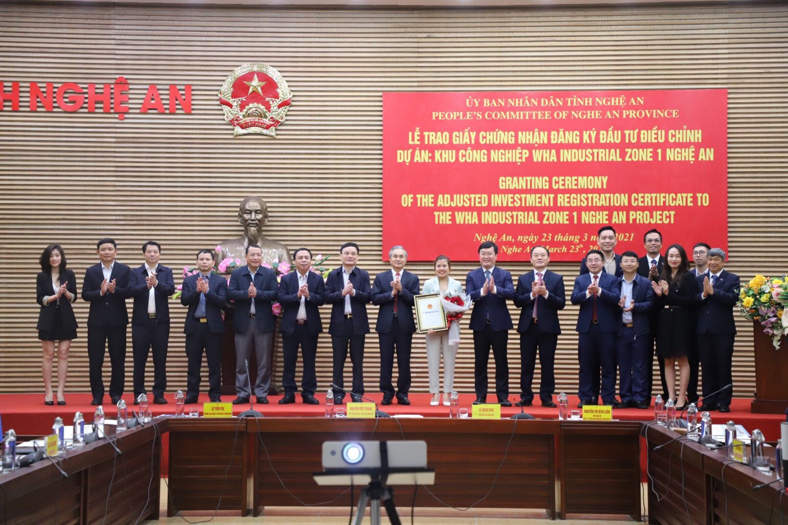 WHA Việt Nam đã được trao giấy chứng nhận điều chỉnh giai đoạn 1 của dự án WHA Industrial Zone 1 – Nghệ An