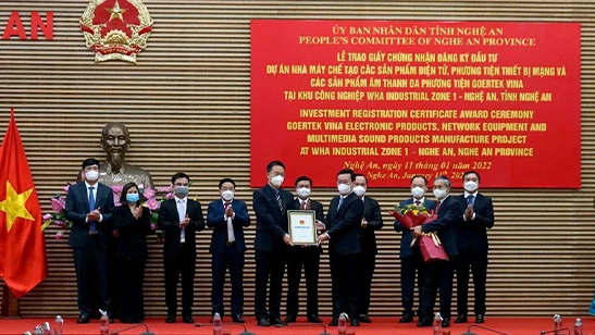 Goertek Vina Receives IRC to Increase Investment Capital at WHA Industrial Zone 1 – Nghe An