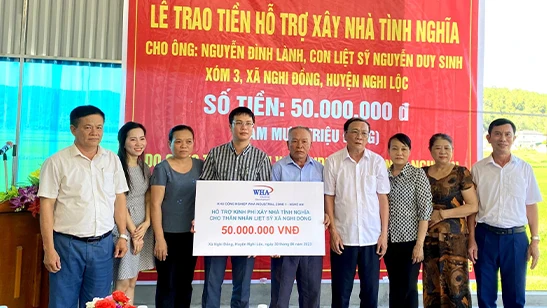 WHA Industrial Zone Nghe An JSC Supports to Build Gratitude Houses for Relatives of Martyrs in Nghi Loc District