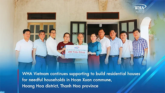 WHA Vietnam continues supporting to build residential houses for needful households in Hoan Xuan commune, Hoang Hoa district, Thanh Hoa province