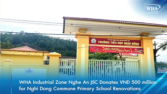 WHA Industrial Zone Nghe An JSC Donates VND 500 million for Nghi Dong Commune Primary School Renovations