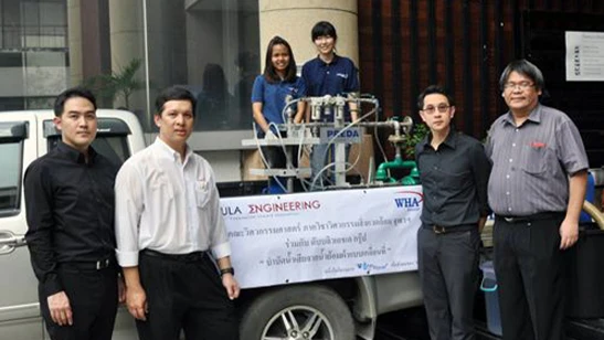 WHA Group and Chulalongkorn University’s Faculty of Engineering launch a mobile unit to treat wastewater from garment dyeing process to honor His Majesty King Bhumibol Adulyadej