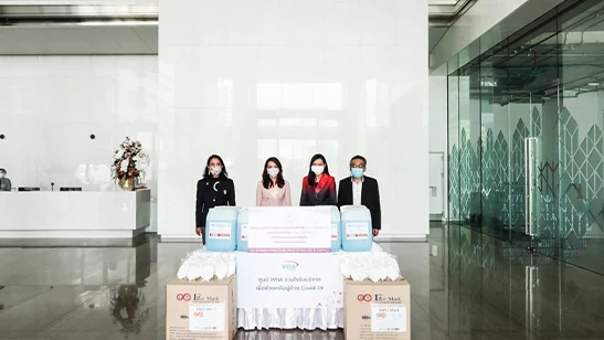 Ministry of Industry Donates Disinfectant and Masks to Samut Prakan Ruamjai 5 (WHA) Field Hospital